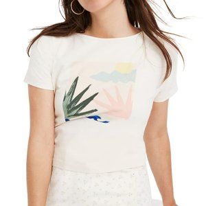 Cropped Madewell botanical print tee